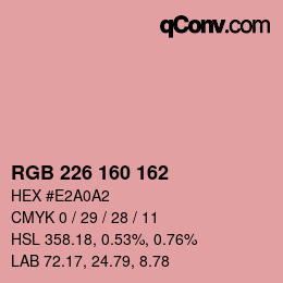 Color code: RGB 226 160 162 | qconv.com