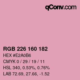 Color code: RGB 226 160 182 | qconv.com