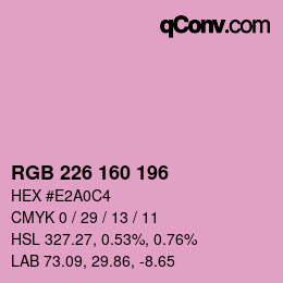 Color code: RGB 226 160 196 | qconv.com