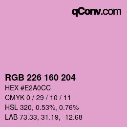 Color code: RGB 226 160 204 | qconv.com