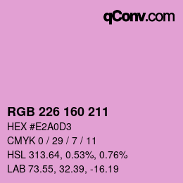 Color code: RGB 226 160 211 | qconv.com