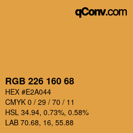 Color code: RGB 226 160 68 | qconv.com
