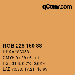 Color code: RGB 226 160 88 | qconv.com