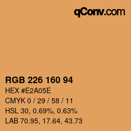 Color code: RGB 226 160 94 | qconv.com