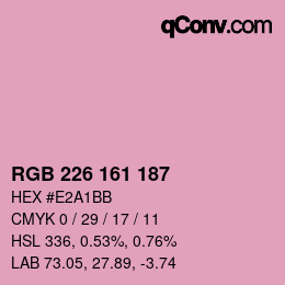 Color code: RGB 226 161 187 | qconv.com