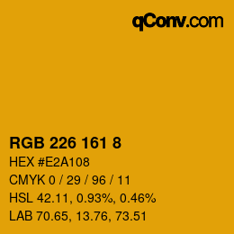Color code: RGB 226 161 8 | qconv.com