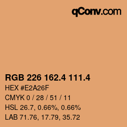 カラーコード: RGB 226 162.4 111.4 | qconv.com
