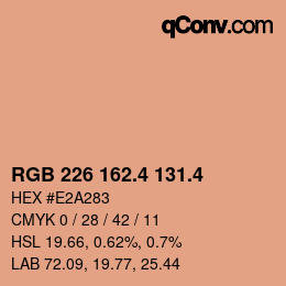 カラーコード: RGB 226 162.4 131.4 | qconv.com