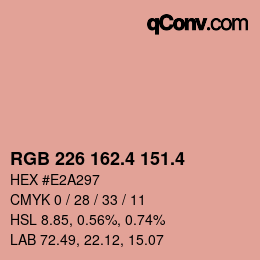 カラーコード: RGB 226 162.4 151.4 | qconv.com