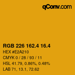 カラーコード: RGB 226 162.4 16.4 | qconv.com