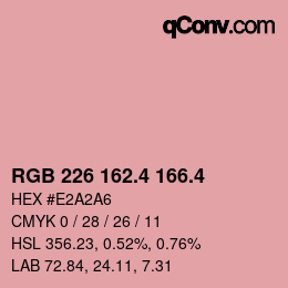 カラーコード: RGB 226 162.4 166.4 | qconv.com