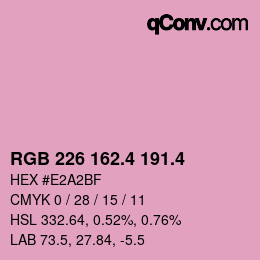 カラーコード: RGB 226 162.4 191.4 | qconv.com