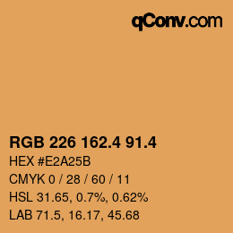 カラーコード: RGB 226 162.4 91.4 | qconv.com