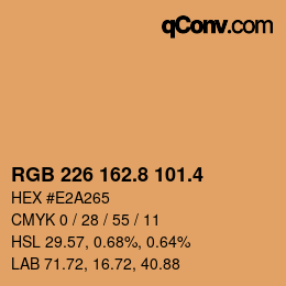 カラーコード: RGB 226 162.8 101.4 | qconv.com