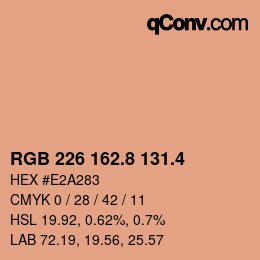 カラーコード: RGB 226 162.8 131.4 | qconv.com