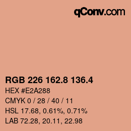 カラーコード: RGB 226 162.8 136.4 | qconv.com