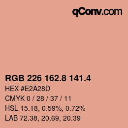 カラーコード: RGB 226 162.8 141.4 | qconv.com