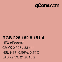 カラーコード: RGB 226 162.8 151.4 | qconv.com
