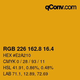カラーコード: RGB 226 162.8 16.4 | qconv.com