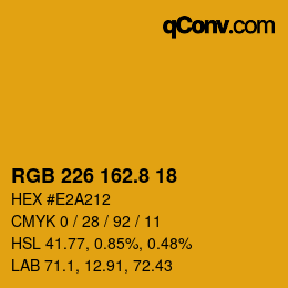 Color code: RGB 226 162.8 18 | qconv.com