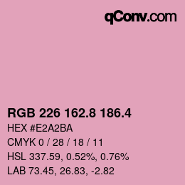 カラーコード: RGB 226 162.8 186.4 | qconv.com