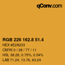 カラーコード: RGB 226 162.8 51.4 | qconv.com