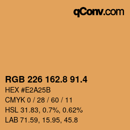 カラーコード: RGB 226 162.8 91.4 | qconv.com
