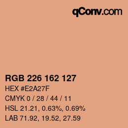 カラーコード: RGB 226 162 127 | qconv.com