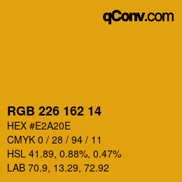 Color code: RGB 226 162 14 | qconv.com