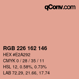 カラーコード: RGB 226 162 146 | qconv.com