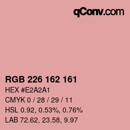 Color code: RGB 226 162 161 | qconv.com