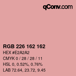 カラーコード: RGB 226 162 162 | qconv.com
