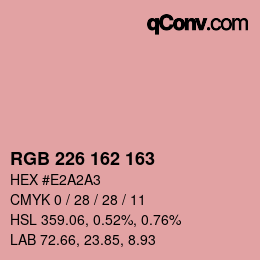 カラーコード: RGB 226 162 163 | qconv.com