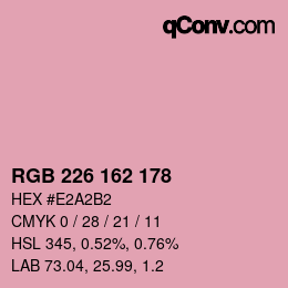 Color code: RGB 226 162 178 | qconv.com
