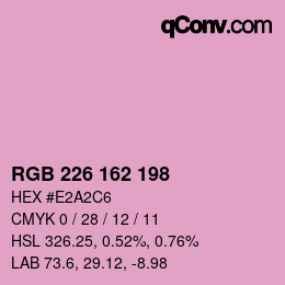 Color code: RGB 226 162 198 | qconv.com