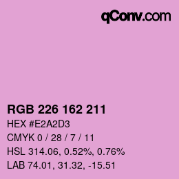 Color code: RGB 226 162 211 | qconv.com