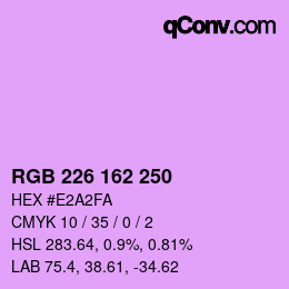 Color code: RGB 226 162 250 | qconv.com