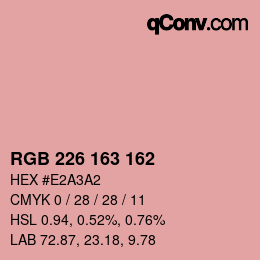 Color code: RGB 226 163 162 | qconv.com