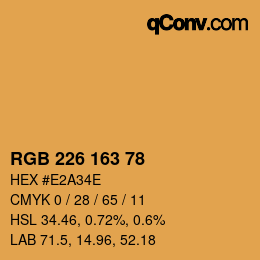Color code: RGB 226 163 78 | qconv.com