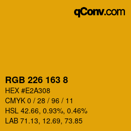 Color code: RGB 226 163 8 | qconv.com