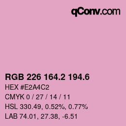 カラーコード: RGB 226 164.2 194.6 | qconv.com