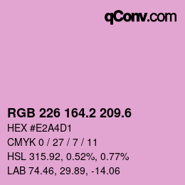 カラーコード: RGB 226 164.2 209.6 | qconv.com