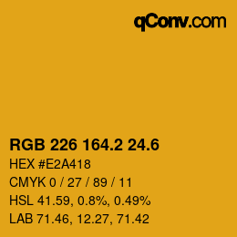 カラーコード: RGB 226 164.2 24.6 | qconv.com