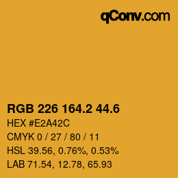 カラーコード: RGB 226 164.2 44.6 | qconv.com