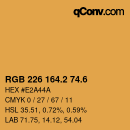カラーコード: RGB 226 164.2 74.6 | qconv.com