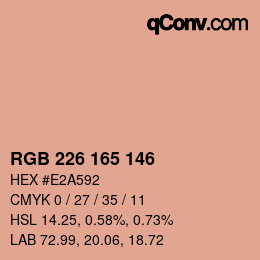 Código de color: RGB 226 165 146 | qconv.com