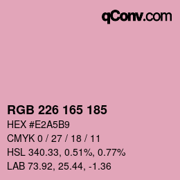 Color code: RGB 226 165 185 | qconv.com