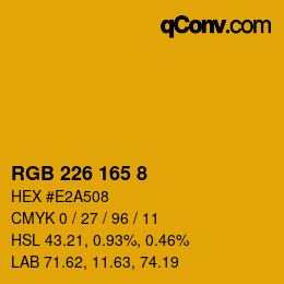 Color code: RGB 226 165 8 | qconv.com