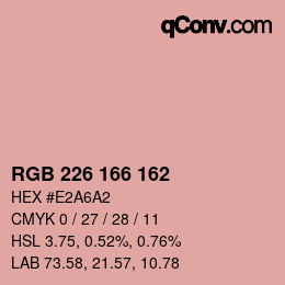Color code: RGB 226 166 162 | qconv.com