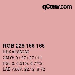 Color code: RGB 226 166 166 | qconv.com